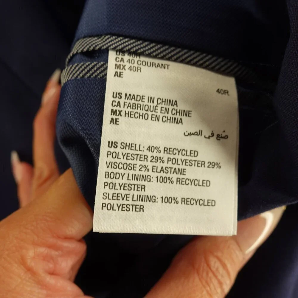Men's ALFANI Slim Fit Solid Suit Jacket Blazer in NAVY BLUE Size 40R NEW $360